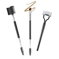 3PCS - 1 Eyelash Separator Comb+ 1 Double-Ended Angled Eyebrow Spoolie Brush + 1 3-Head Eyelash Brush Shaper Comb, Professional Makeup Grooming Brush w different Brushes for Shaping Brow Lashes