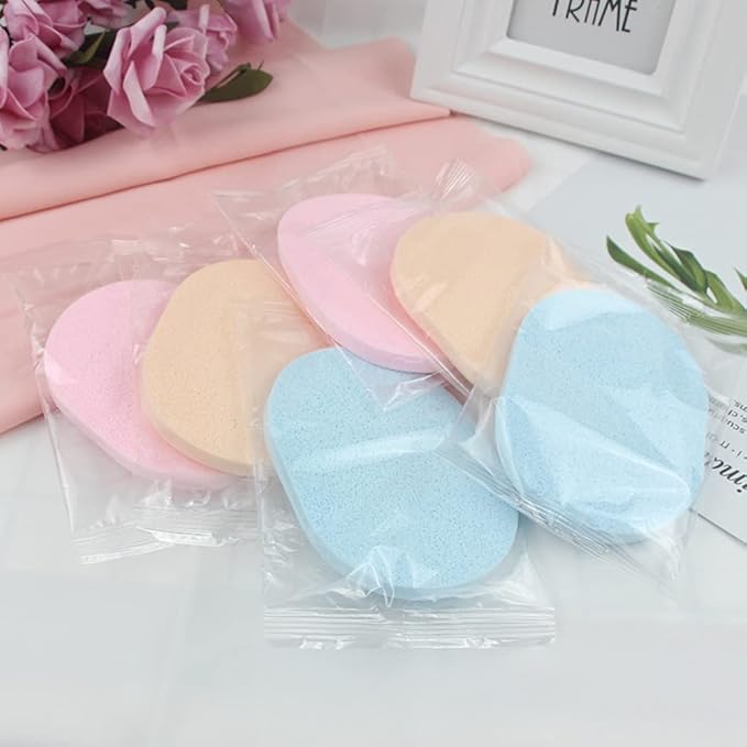 10 Pcs Facial Cleanning Sponges Oval Makeup Removal Cleanning Pad Powder Puff for Face Cleansing,Makeup Removal and Exfoliating