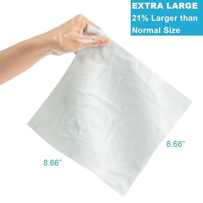 HYGIENJOY-21% Larger,No Rinse Bathing Wipes for Adults-Rinse Free Bath Sponges,Soap Infused,Dry Shower Wipes for Elderly,For Camping,Hiking,GYM,Post Surgery Must Haves, (25 Counts)