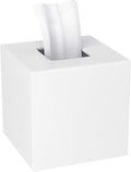 HIIMIEI Acrylic Tissue Box Cover Decorative Square Tissue Holder Napkin Dispensert for Bathroom-White
