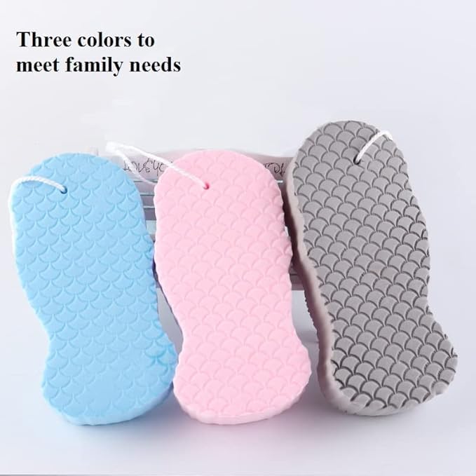 2 Pcs Magic Exfoliating Bath Sponge,3D Super Soft Body Exfoliating Bath Sponge for Adults Children and Pregnant Women Skin Friendly and Reusable. (Blue+Gray)