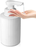 Automatic Soap Dispenser Liquid Touchless: 9oz White Plastic - Rechargeable Electric Smart Auto Hand Soap Dispenser - Dish Bathroom Kitchen
