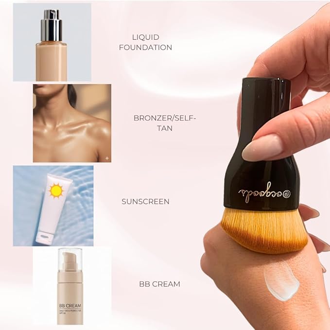 Makeup Blending Brush Applicator for Face and Body for Liquid Foundation Sunscreen BB Cream Bronzer Self-Tan Tinted Moisturizer