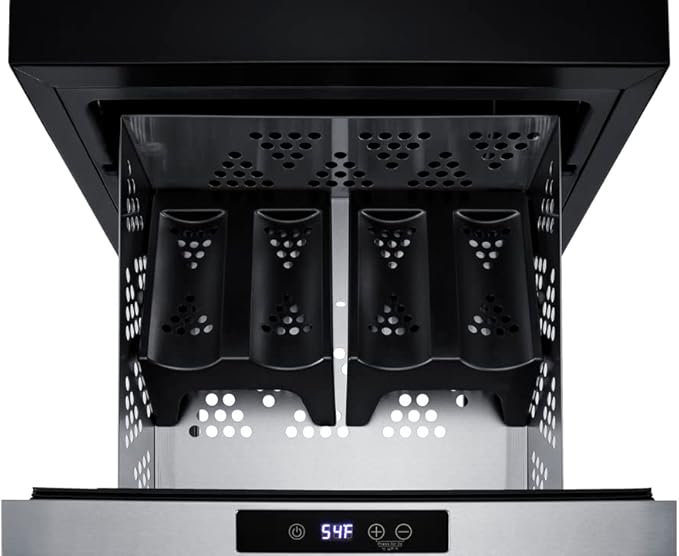 Summit 18” Drawer Cooler, Drawer Wine Cellar, Beverage Center, 0.8 cu.ft. Capacity, Stainless Steel, Panel Ready Capable*- COOL1D (*Panels not included)