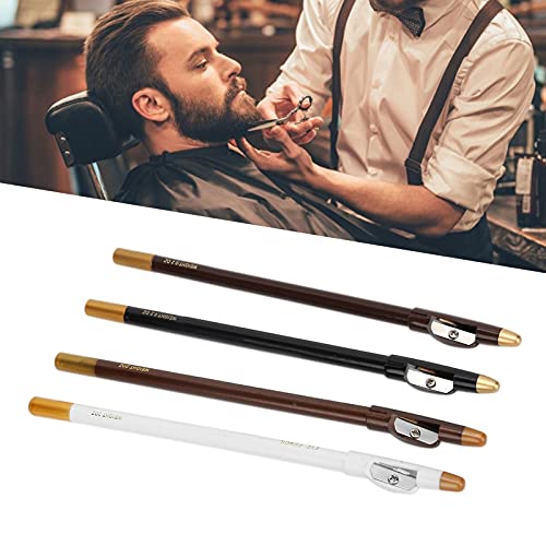 4pcs Hairline Pencil Beard Pencil Filler for Men, with Sharpener, Hairline & Mustache Tracing Tool, Shaping & Styling Kit, & Long-Lasting