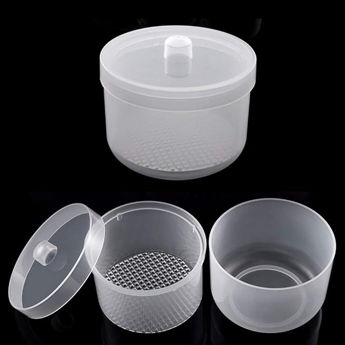 1 Piece Nail Art Tool Cleaning Cup Nail Art Tool Sterilizer Cup Nail Tools Cleaning Tray Box Container Net Basket Case Manicure Tools Jar Soak Box for Nail Art Accessories, Transparent
