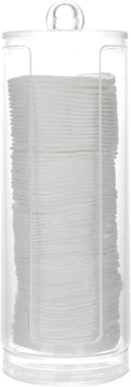 Cosmetic Cotton Pad Holder - Acrylic Makeup Remover Organizer with Dispenser & Storage Rack