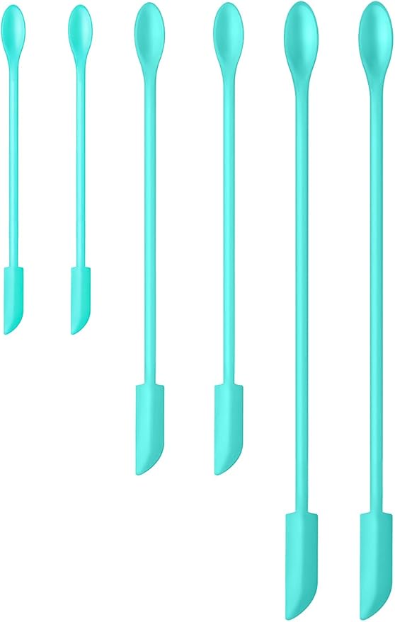 Silicone Spatula Set (6Pcs) - Mini Scraper Tool for Beauty & Food - Reach Every Last Drop, Multi-Size Spatulas for Makeup Jars, Lotion Bottles & Kitchen Containers