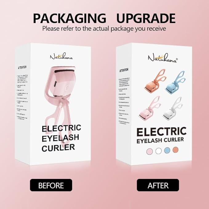Heated Eyelash Curler with USB,Fast Heat up & 24H Long-Lasting,Rechargeable Electric Lash Curlers,Temperature Control,Safe Anti-Burn Quick Natural Curling Eye Lashes,Pink