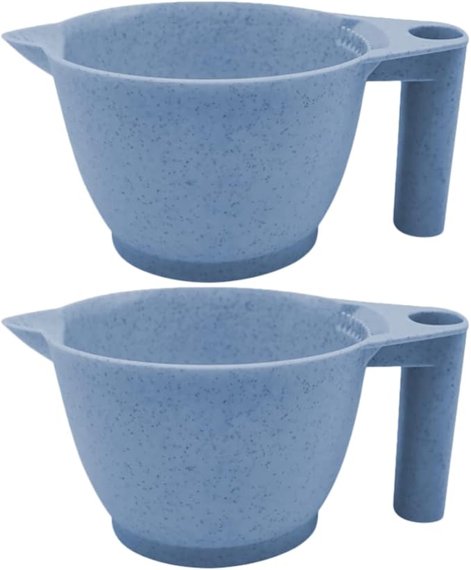 Beaupretty 2pcs Tint Bowl Mixing Bowls Hair Dye Bowls with Handle for Hair Color Mix for Barber Salon Home Blue