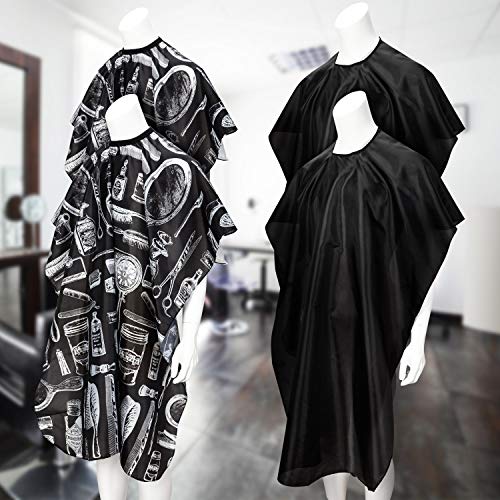 SATINIOR 4 Pcs Cape for Hair Cutting Waterproof Stylist Cape for Salon Coloring Hair, Strings & Adjustable Snap Closure