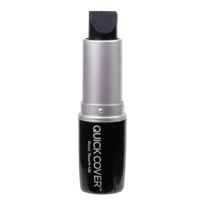 RED by Kiss Quick Cover Gray Hair Touch Up, Root Touch Up, Moisturize and Shine, Brush Type & Stick Type Set (Jet Black)