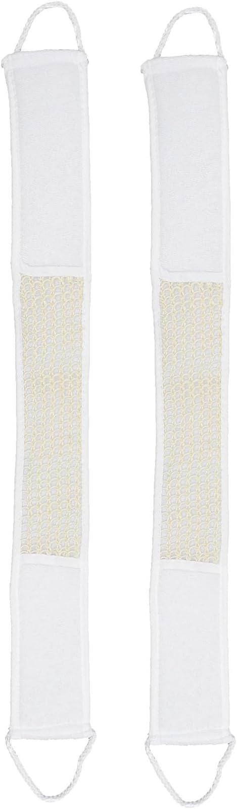 Uonlytech 2pcs Exfoliating Shower Brush Bath Back Scrubber Strap Natural Loofah Fiber Spa Skin Cleaning Body Brush for Men and Women Random Color