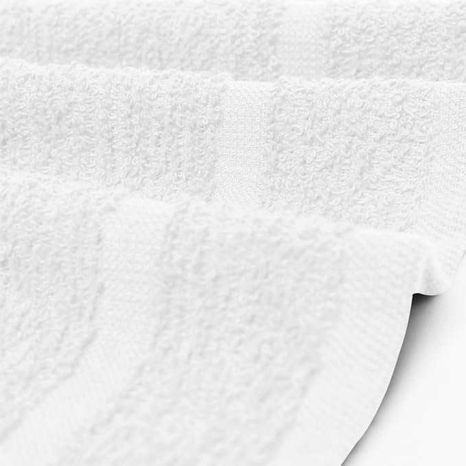 Avalon Towels Cotton Washcloths – (Pack of 72) Size 12x12 Inches, 100% Ring Spun Cotton, Soft & Absorbent Face Towels, Gym Towels, Hotel and Spa Quality, Reusable Fingertip Towels (White)