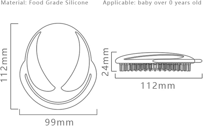 Baby Cradle Cap Comb, Silicone Scalp Massager, Soft Bristle Shampoo Brush for Newborns and Toddlers, Head Massager Scalp Stress Relax (Grey)