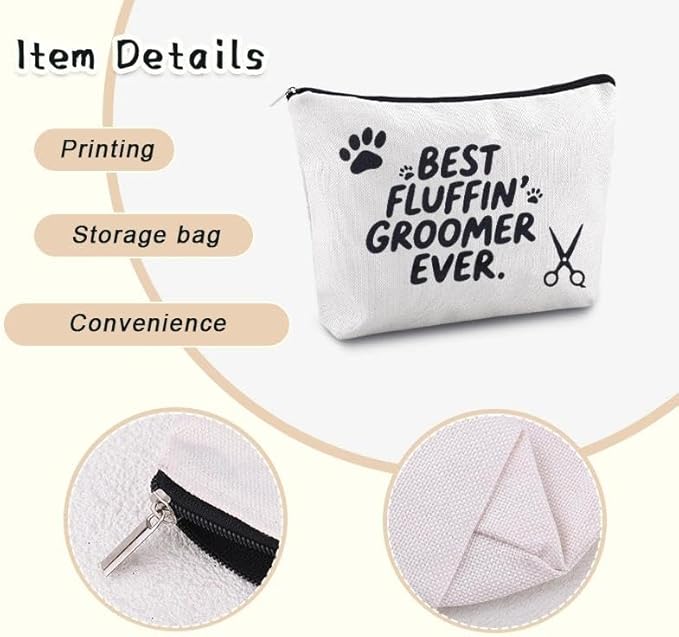 yaozeio Dog Groomer Makeup Bag Pouch for Women Cat Pet Grooming Bag Organizer for Men Dog Grooming Travel Case for Groomers Birthday Christmas Gifts for Friend Sister Groomer Gifts for Daughter Son