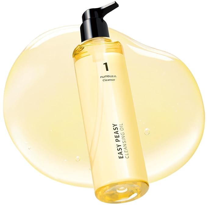 numbuzin No.1 Easy Peasy Cleansing Oil, Lightweight Makeup Remover & Facial Cleanser, Waterproof Makeup & Blackhead Care, Corn & Macadamia Seed Oil, Fragrance-Free, 6.76 fl oz