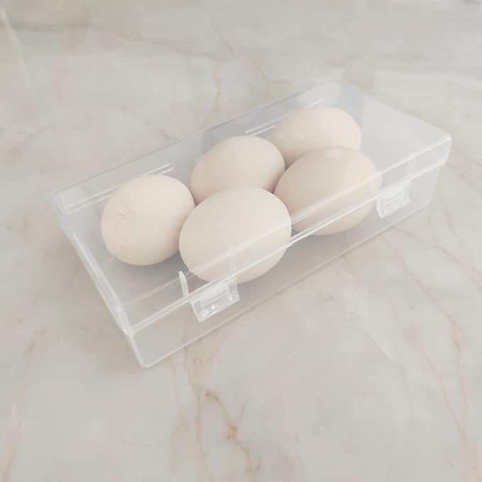 6 Pack Rectangular Clear Plastic Storage Containers Box with Hinged Lid for Beads and Other Small Craft Items (7.28 x 3.54 x 1.77 inch)