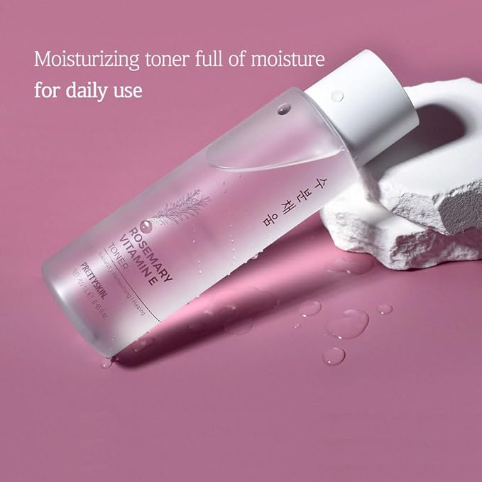 PRETTYSKIN Hydrating Facial Toner with Rosemary and Vitamin E- Gentle Texture Care, Soothe, Refresh 8.45fl.oz (250ml) (Rosemary Vitamin E)