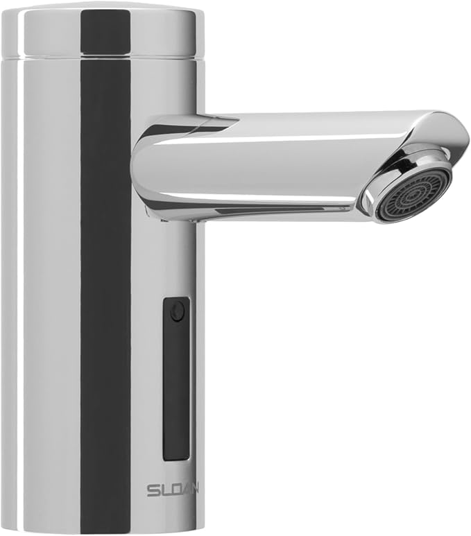 Sloan Optima EAF-200 Sensor Activated Touch-Free Faucet, Commercial Grade w/Mounting Hardware - 0.5 GPM Bluetooth, Hardwired Deck-Mounted Mid Body, Polished Chrome Finish, 3335055