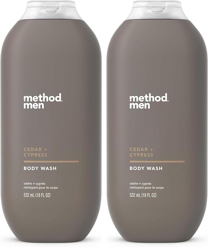 Method Men Body Wash,Cedar + Cypress,Paraben and Phthalate Free,18 fl oz,(Pack of 2)