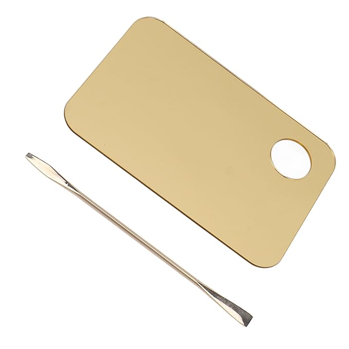 Gold Makeup Mixing Palette Acrylic Palette with Spatula for Mixing Makeup Cream Nail Art