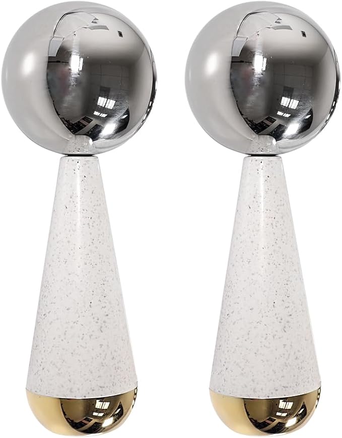 SKINACT 360° Rotating Stainless Steel Ice Globes for Face & Eyes, for Beauty Routines, Facials Cold Roller Cooling Globes for Puffiness, Wrinkles, Dark Circles, Headaches