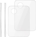 Acrylic Cosmetic Makeup Palette, Makeup Mixing Tray with Makeup Spatula Metal Mirror for Beauty Salon Color Cream Liquid Foundation Mixing Palette (2 Pcs Transparent palettes)