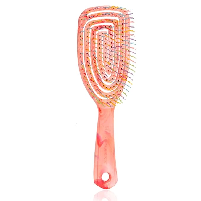 Detangling Wet Hair Brush for Thin or Straight Hair, Vented Detangler Hairbrush with Double-Layered Ultra and Soft-Nylon Bristles for Wet or Dry Hair, Gift for Women Girls Kids