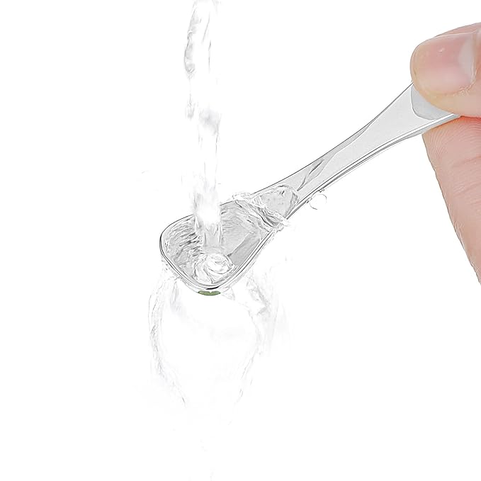 3Pcs Mini Skin Care Spoons Reusable Cosmetic Scoop Massage Metal Makeup Spatula Face Cosmetic Applicator Scoop Beauty Cosmetic Tool for Cream Lotions Moisturizers Mixing (3 Silver)