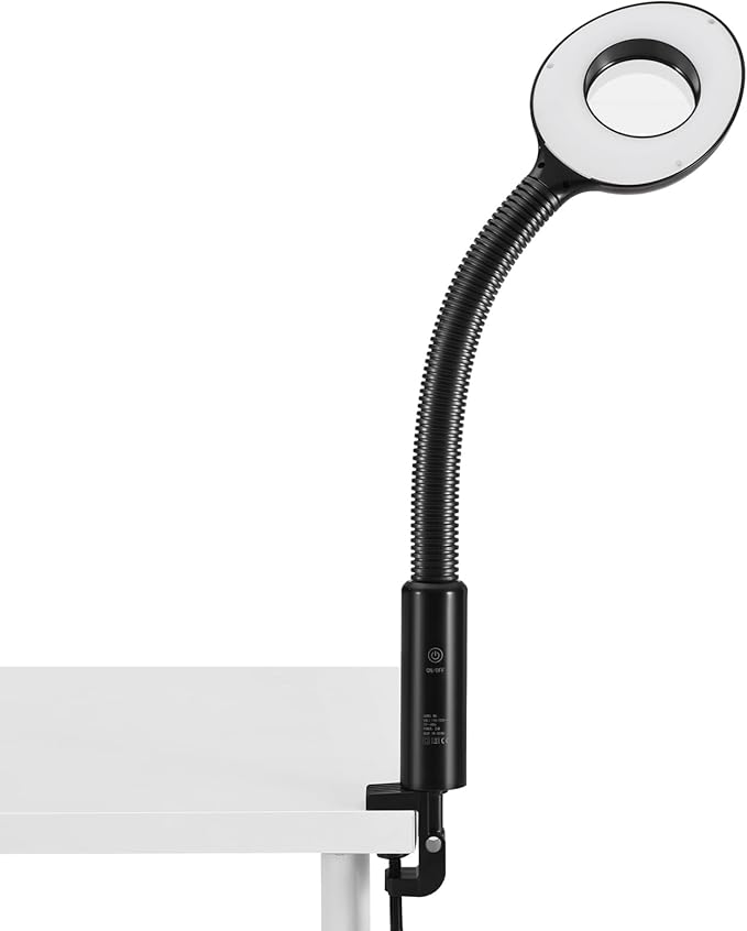 Artist hand Facial Steamer Professional 3 in 1 Hot and Cold Facial Steamer with 5X LED Magnifying Lamp, Esthetician Facel Steamer Fast Heating for Beauty Salon Spa Home Use, Black