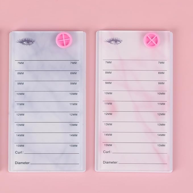 Acrylic Eyelash Pallet For 8 Layers Storage Organizer, Grafting False Eyelashes With 7-15mm Scale Glue Cup Palette, Cosmetic Beauty Extension Supplies (A Marble Pink Pallet)