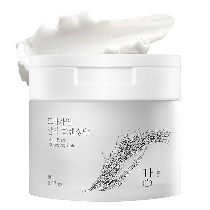 Korean Cleansing Balm with Rice Scent (Milky Sherbet Texture) – Gentle Makeup Remover, Removes Waterproof Makeup and Facial Oil, Includes Hygienic Mini Spatula