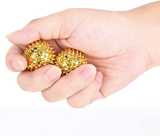 Hand Palm Acupuncture Ball, 1 Pair Hand Massage Exercise Ball, Magnetic Massage Ball Pressing Acupoints Massager Physical Hand Ball