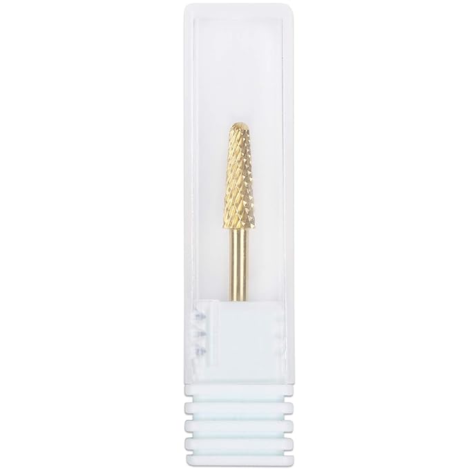 USA PANA Professional 3/32" Shank Size - Cone Shape Carbide Bit - Nail Drill Bit for Manicure Pedicure Tools Dremel Machine - Gold, Silver (Extra Coarse, Gold)