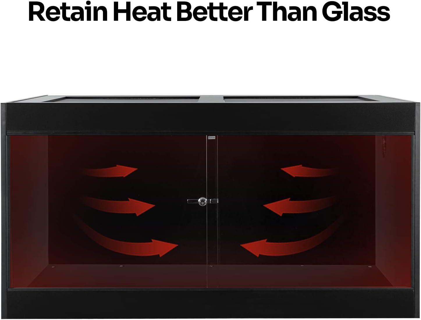 OIIBO 120 Gallon Reptile Terrarium, 48" x 24" x 24" Wooden Reptile Terrarium with Double Hinge Sliding Doors and Top Screen Ventilation Black Reptiles Habitat Lounge