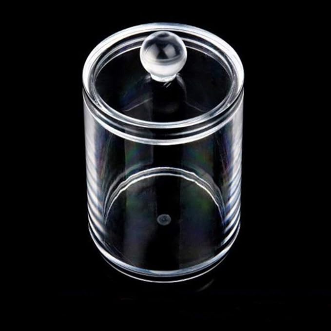 Kamay's 2PCS Transparent Dust-proof Cotton Ball Pad Swabs Make Up Pads Dispenser Holder Organizer Container with lid Multifunction Acrylic Cosmetic Makeup Organizer (SF-297-2)