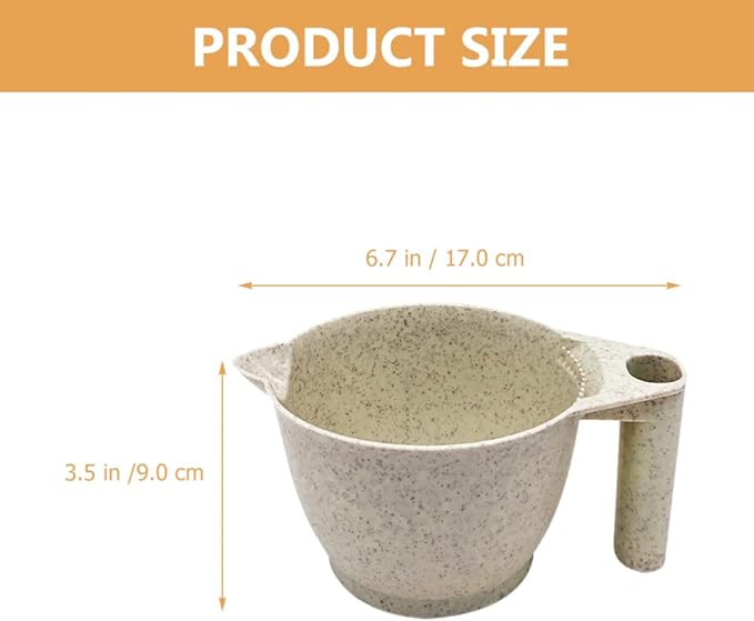 Beaupretty 2pcs Tint Bowl Mixing Bowls Hair Dye Bowls with Handle for for Barber Salon Home Beige
