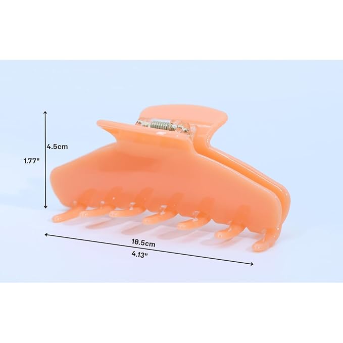 Claw Clip 4 Inch - Premium Acetate Hair Clip for All Hair, Smooth Round Edges No Snag, Gift Ready Luxury Box (Light Orange)
