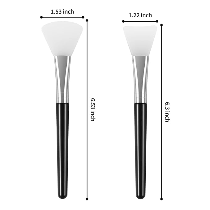 tifanso 4PCS Silicone Face Mask Brush Applicator, Flexible Silicone Brush for Face for Mud, Clay, DIY Mask, Body Lotion, BB Cream (Black)