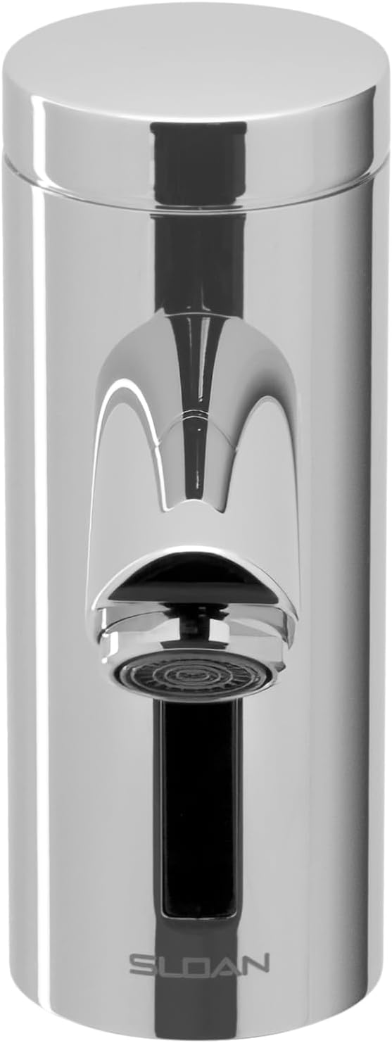 Sloan Optima EAF-250 Sensor Activated Touch-Free Faucet, Commercial Grade with Mounting Hardware - 0.5 GPM Battery-Powered Deck-Mounted Mid Body, Polished Chrome Finish, 3335060