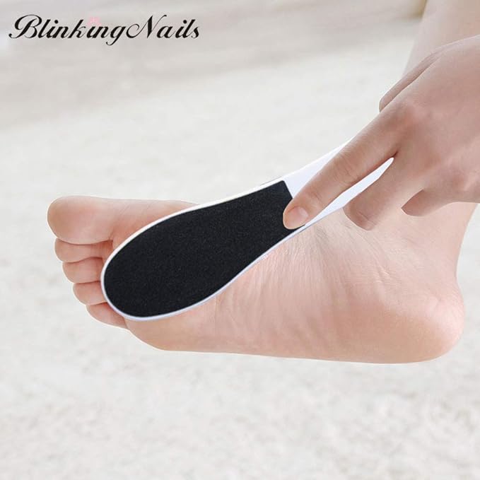 Foot File, Foot Callus Remover Professional Sandpaper Pedicure Tools Double Sided Foot Rasp File Depilation with Plastic Handle, Foot File for Dead Skin for Foot(5pcs/Pack)
