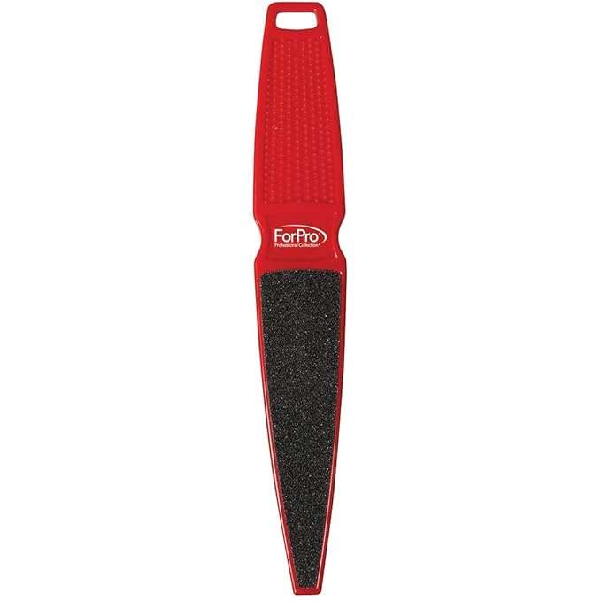ForPro Professional Collection Pedicure Paddle Foot File, Double-Sided for Heels, Disposable & Sanitizable, 80/180 Grit, Red, Pack of 12
