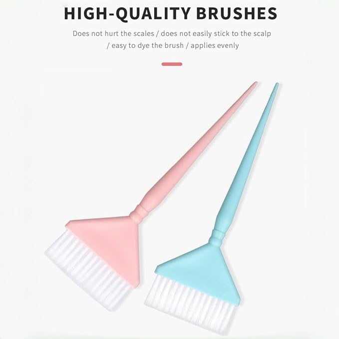 Classic Hair Dye Brushes,4 pcs Multi-Color Tint Brushes – Standard Size, Versatile Hair Dye Brushes for Professional Coloring, Reusable and Washable