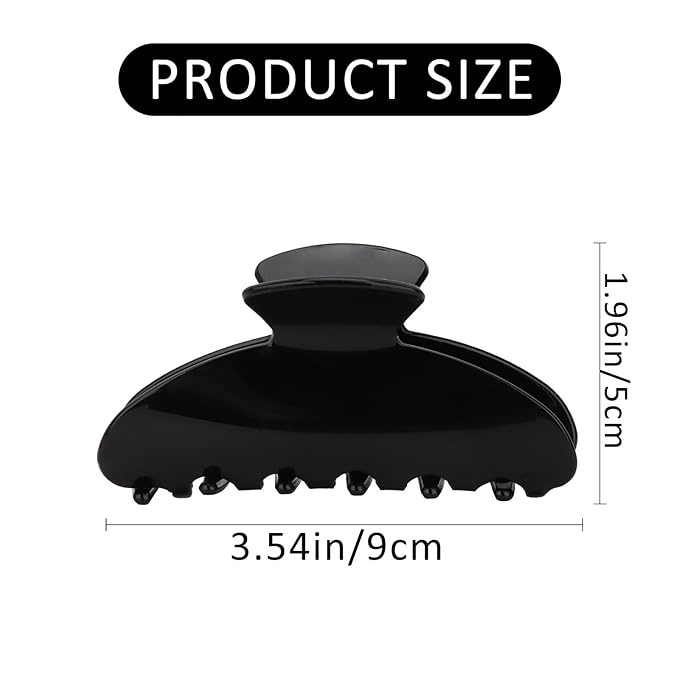 2 Pack Hair Claw Clips for Women, Acrylic Claw Clips for Thick Hair Non-slip Clip for Hair, Large Claws Hair Accessories for Women (Black & Purple)