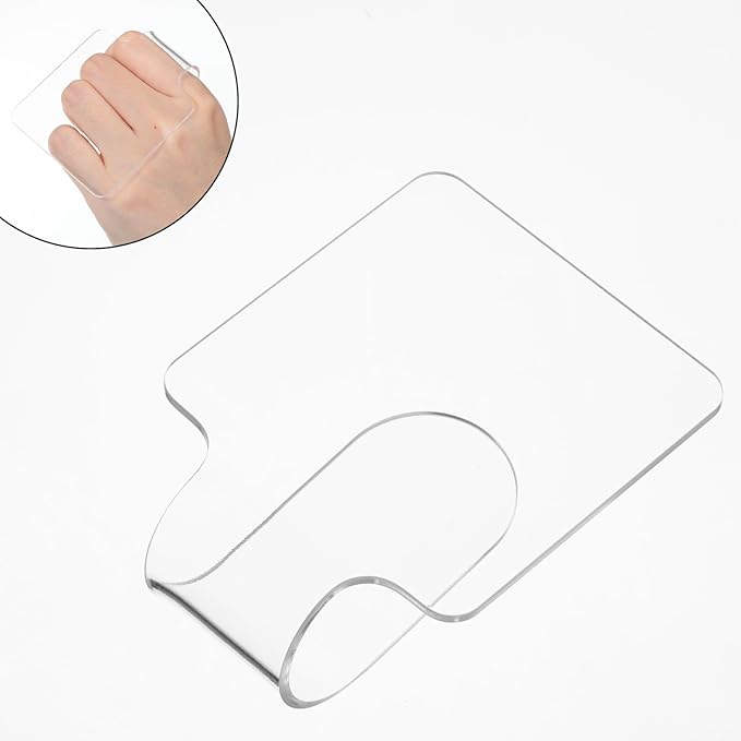 Hand Makeup Mixing Palette, Acrylic Foundation Mixing Tray, Clear Handheld Nail Art Manicure Palette Eyeshadow Cosmetic Tray for Makeup Blending