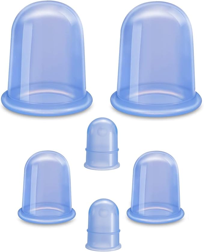 Silicone Cupping Therapy Sets (6-Pc Kit) - Included 2 Pcs Facial Suction Cups, Anti Cellulite Cup Massager - Vacuum Suction Cup for Cellulite Treatment - Amazing Cellulite Remover