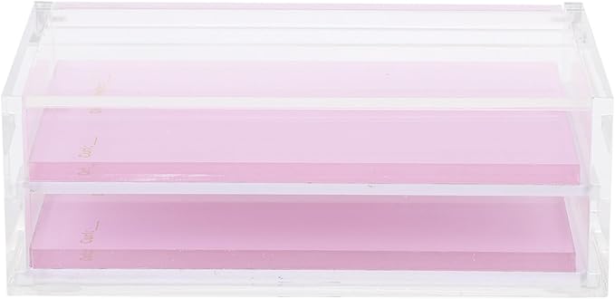 Homoyoyo Pink Acrylic False Eyelash Storage Box Lash Holder Salon Lash Case Cosmetic Display Organizer for Grafting and Travel