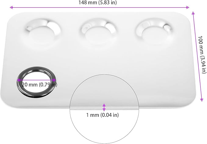 SOUJAP 12PCS Mixing Makeup Palette, 3 Well Stainless Steel Color Palette, Silver Palette for Makeup Pigments