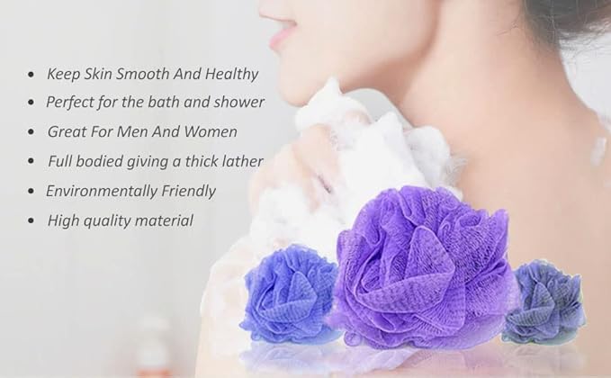 20 Small Full Bodied Quality Bath or Shower Sponge Loofahs Pouf Mesh Assorted Colors Wholesale Bulk Lot